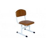 Children's T-shaped chair, on a round tube, is regulated on growth groups №1-3, semi-soft (leatherette)
